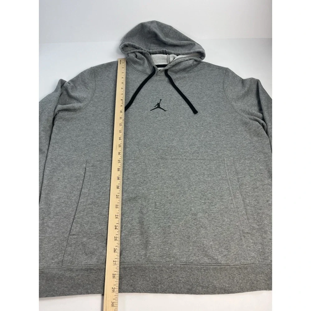 Jordan Hoodie Mens Size Large Gray Jumpman Logo Nike Dri Fit Sweatshirt DA9860